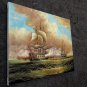 Naval battle 20x24 in. stretched Oil Painting Canvas Art Wall Decor modern005