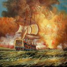 Naval battle 20x24 in. stretched Oil Painting Canvas Art Wall Decor modern006