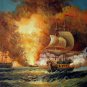Naval battle 20x24 in. stretched Oil Painting Canvas Art Wall Decor modern009