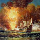 Naval battle 20x24 in. stretched Oil Painting Canvas Art Wall Decor modern011