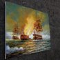 Naval battle 20x24 in. stretched Oil Painting Canvas Art Wall Decor modern018