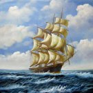 Tall ship sailing 20x24 in. stretched Oil Painting Canvas Art Wall Decor modern001