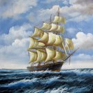 Tall ship sailing 20x24 in. stretched Oil Painting Canvas Art Wall Decor modern002