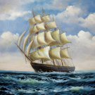 Tall ship sailing 20x24 in. stretched Oil Painting Canvas Art Wall Decor modern011
