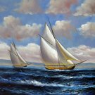 Tall ship sailing 20x24 in. stretched Oil Painting Canvas Art Wall Decor modern015