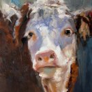 Cow 16x20 in. stretched Oil Painting Canvas Art Wall Decor modern202