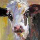 Cow 16x20 in. stretched Oil Painting Canvas Art Wall Decor modern207