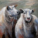 Sheep 16x20 in. stretched Oil Painting Canvas Art Wall Decor modern401