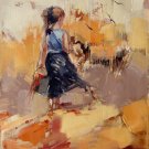 play at the beach 16x20 in. stretched Oil Painting Canvas Art Wall Decor modern038