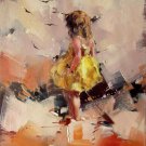 play at the beach 16x20 in. stretched Oil Painting Canvas Art Wall Decor modern040
