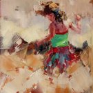 play at the beach 16x20 in. stretched Oil Painting Canvas Art Wall Decor modern041