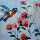 Hummingbird 16x20 in. stretched Oil Painting Canvas Art Wall Decor modern402