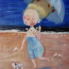 Child 16x20 in. stretched Oil Painting Canvas Art Wall Decor modern001