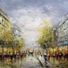 Paris 16x20 in. stretched Oil Painting Canvas Art Wall Decor modern708