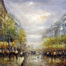 Paris 16x20 in. stretched Oil Painting Canvas Art Wall Decor modern711