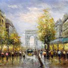 Paris 16x20 in. stretched Oil Painting Canvas Art Wall Decor modern712
