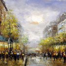 Paris 16x20 in. stretched Oil Painting Canvas Art Wall Decor modern714
