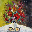 Vase Flower 16x20 in. stretched Oil Painting Canvas Art Wall Decor modern107