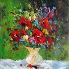 Vase Flower 16x20 in. stretched Oil Painting Canvas Art Wall Decor modern111