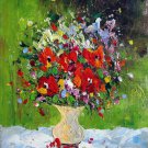 Vase Flower 16x20 in. stretched Oil Painting Canvas Art Wall Decor modern115