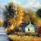 House 16x20 in. stretched Oil Painting Canvas Art Wall Decor modern209