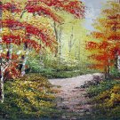 Trees 16x20 in. stretched Oil Painting Canvas Art Wall Decor modern115
