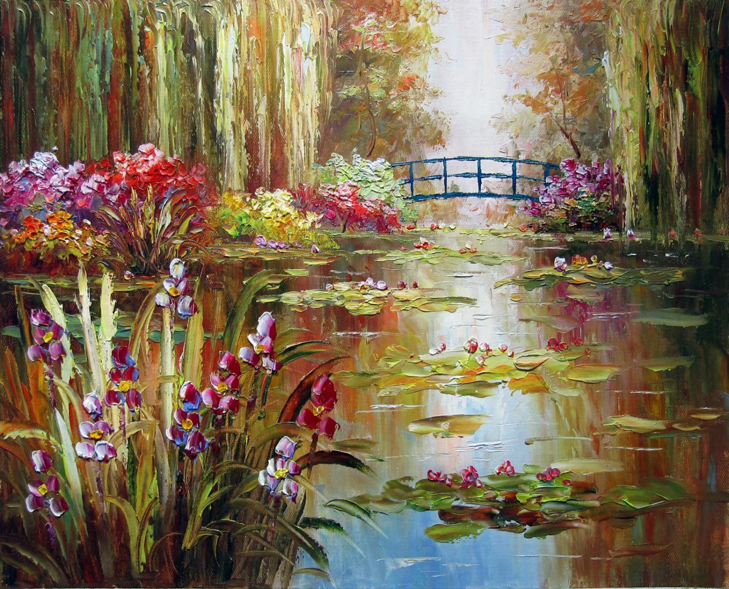 Waterlily 16x20 in. stretched Oil Painting Canvas Art Wall Decor modern502