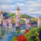 Bridge 16x20 in. stretched Oil Painting Canvas Art Wall Decor modern201