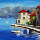 Mediterranean 16x20 in. stretched Oil Painting Canvas Art Wall Decor modern409