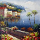 Mediterranean 16x20 in. stretched Oil Painting Canvas Art Wall Decor modern418