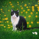 prtrait of pet cat 16x20 in. stretched Oil Painting Canvas Art Wall Decor modern001