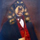 prtrait of pet dog_Poncelet 16x20 in. stretched Oil Painting Canvas Art Wall Decor modern009