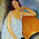 Rep. Amedeo Modigliani 16x20 in. stretched Oil Painting Canvas Art Wall Decor modern201