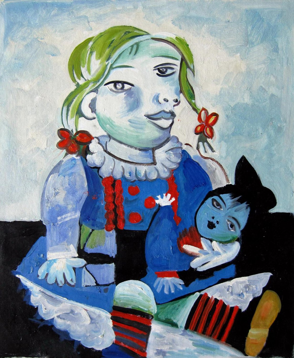 Rep. Pablo Picasso 16x20 in. stretched Oil Painting Canvas Art Wall Decor modern11D