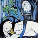 Rep. Pablo Picasso 16x20 in. stretched Oil Painting Canvas Art Wall Decor modern127