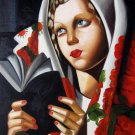 Rep. Tamara De Lempicka 16x20 in. stretched Oil Painting Canvas Art Wall Decor modern109