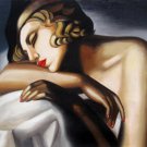 Rep. Tamara De Lempicka 16x20 in. stretched Oil Painting Canvas Art Wall Decor modern10D