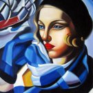 Rep. Tamara De Lempicka 16x20 in. stretched Oil Painting Canvas Art Wall Decor modern13D