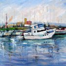Boat 16x20 in. stretched Oil Painting Canvas Art Wall Decor modern401