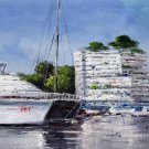 Boat 16x20 in. stretched Oil Painting Canvas Art Wall Decor modern06D