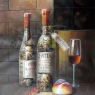 Wine 16x20 in. stretched Oil Painting Canvas Art Wall Decor modern517
