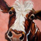 Cow 16x16 in. stretched Oil Painting Canvas Art Wall Decor modern001