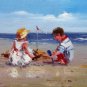 play at the beach 12x24 in. stretched Oil Painting Canvas Art Wall Decor modern312
