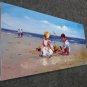 play at the beach 12x24 in. stretched Oil Painting Canvas Art Wall Decor modern312