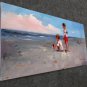 play at the beach 12x24 in. stretched Oil Painting Canvas Art Wall Decor modern317