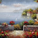 Mediterranean 12x24 in. stretched Oil Painting Canvas Art Wall Decor modern04D