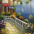 Mediterranean 12x24 in. stretched Oil Painting Canvas Art Wall Decor modern308