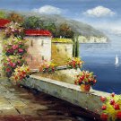 Mediterranean 12x24 in. stretched Oil Painting Canvas Art Wall Decor modern314
