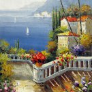 Mediterranean 12x24 in. stretched Oil Painting Canvas Art Wall Decor modern315