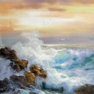 Seawave 12x24 in. stretched Oil Painting Canvas Art Wall Decor modern220